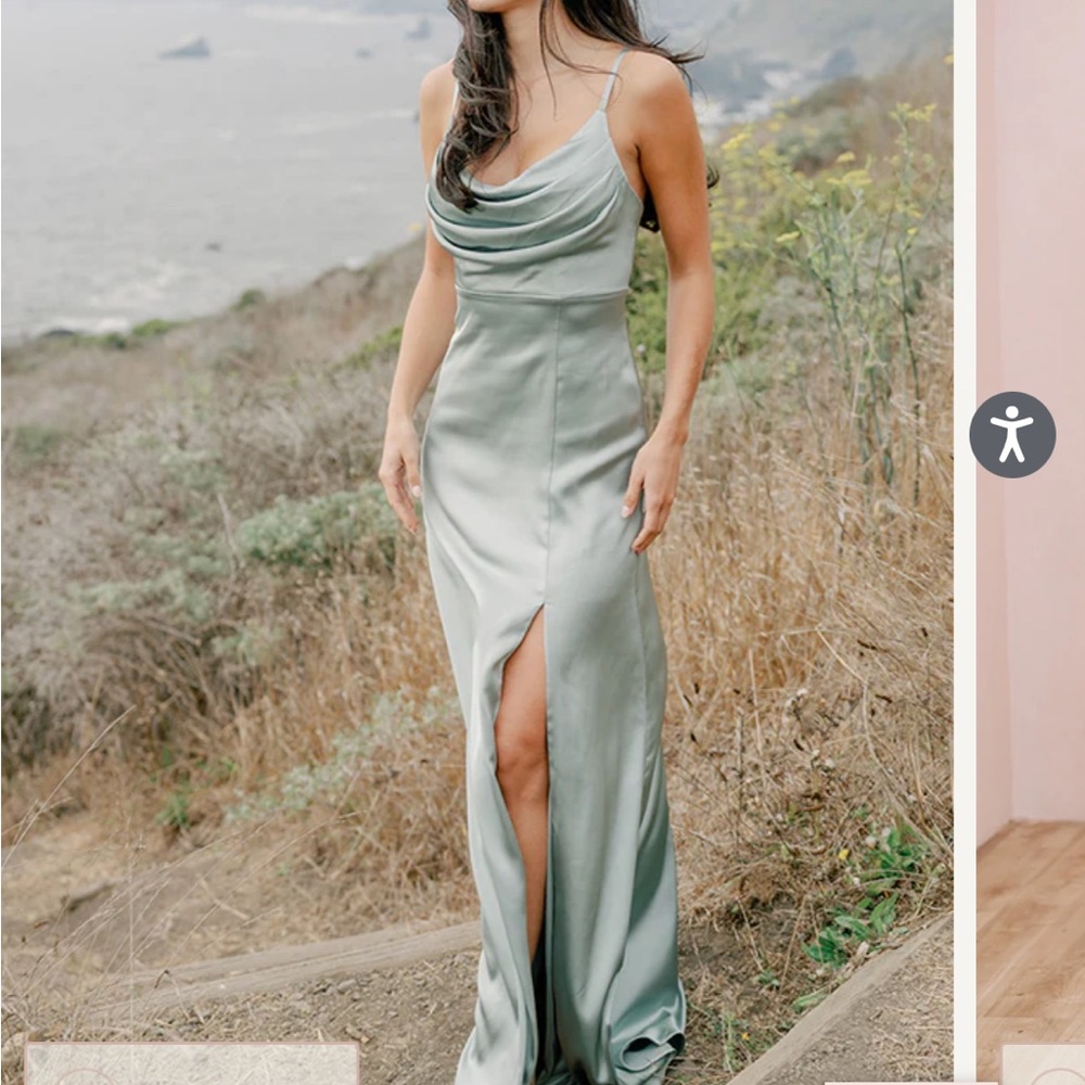 Reverly ember satin dress in terracotta rust - worn once